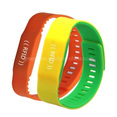 Pulsera RFID de silicona impermeable personalizada Serie G G15 Pulsera NFC ecológica 13.56MHz Hf y 125kHz Lf