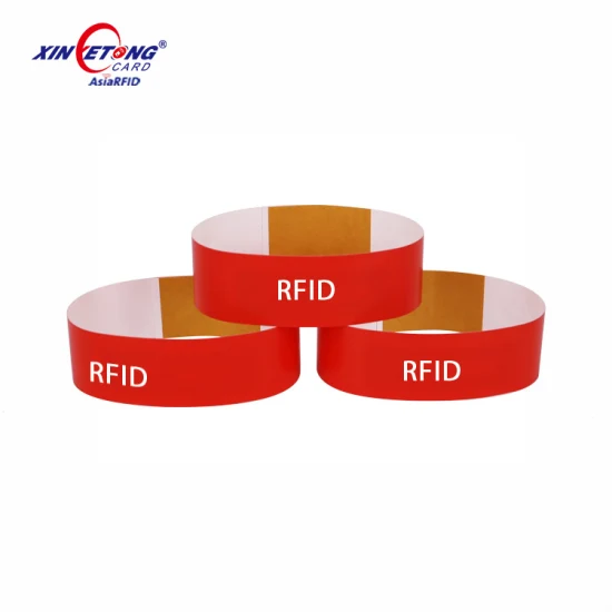 Microprocesador disponible de la pulsera F08 del papel de RFID de las pulseras de la etiqueta RFID de 13.56MHz Hf 1K a prueba de agua